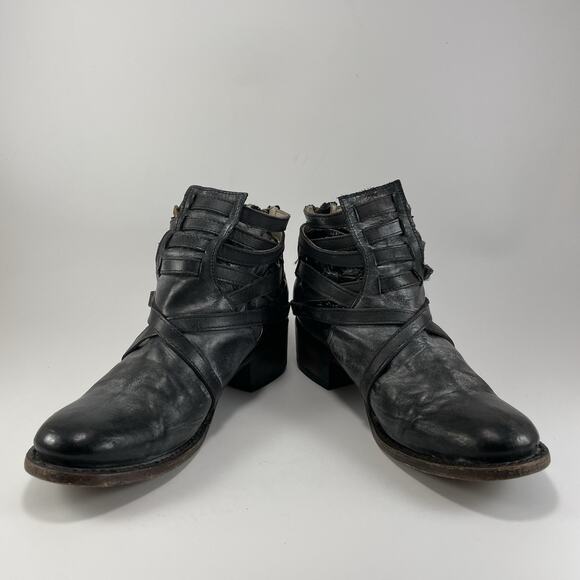 Freebird By Steven Stair Distressed Leather Womens Ankle Boots Size 6 Black - Picture 10 of 11